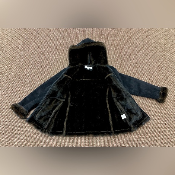 Women’s Small Jones New York Faux Suede Faux Fur Hooded Jacket - Picture 15 of 16